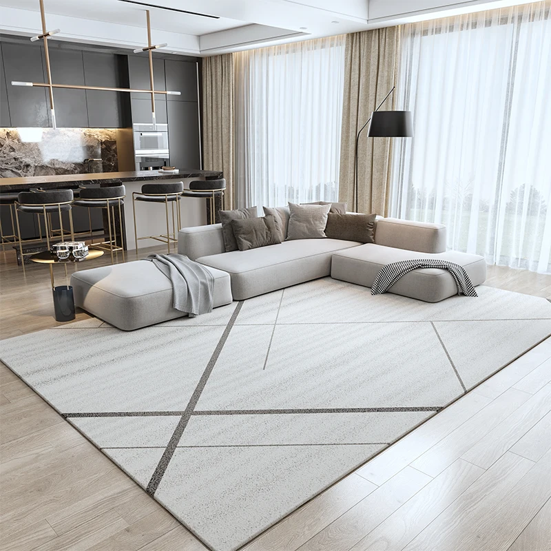 Modern Minimalist Carpet And Rug For Living Room Deocr Home Light Luxury Bedroom Rug Nordic Line Thickened Blanket Bedside Mat