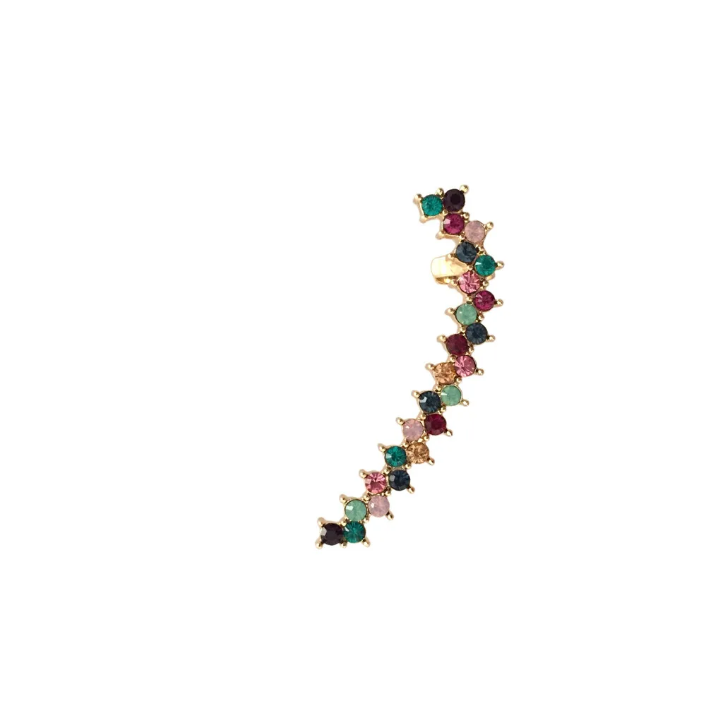 1pcs Multi Color Pastel Rainbow Ear Clip Earrings for Women Ear Cuff Jewelry Gold Color Vintage Clip Earring Brincos Bijoux Gift