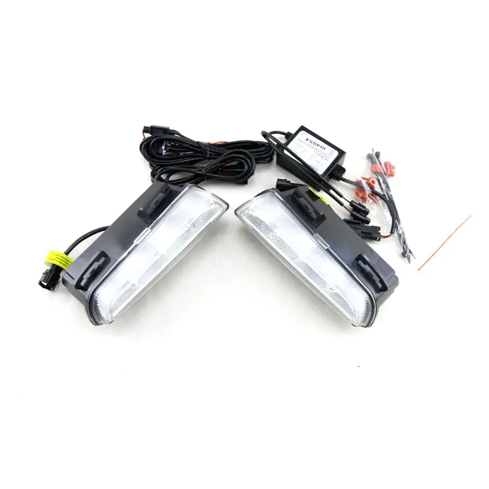 2Pcs For Smart Fortwo (451) 2013-2015 Clear Lens Car Front Daylight Guide LED DRL Daytime Running Light