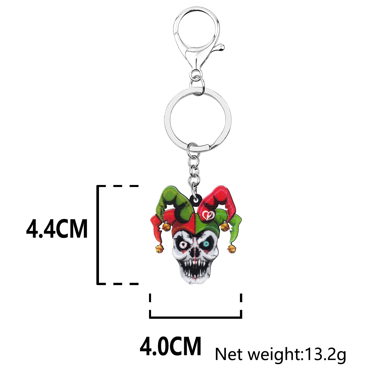 WEVENI Halloween Acrylic Horror Skeleton Clown Skull Keychain Fashion Key Chain Ring Jewelry For Women Girls Teens Charms Gifts image 6