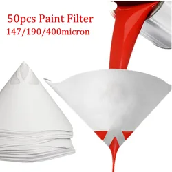 50Pcs/set  Paper Paint Strainers Paper Paint Conical Strainers Mesh Filter Cone Strainer Paint Funnel Car Hopper Assortment  ​