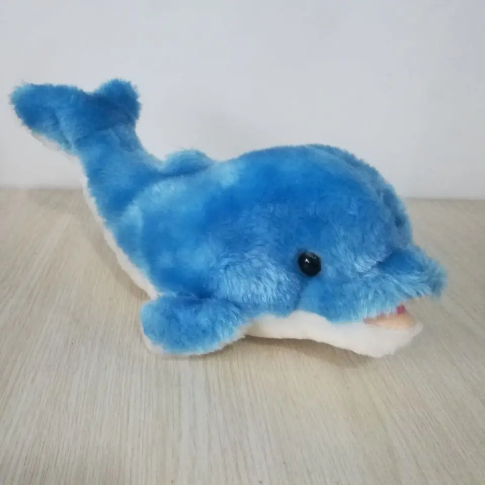 Animal marino de aproximadamente 27cm, encantador delfín azul, muñeco de peluche, regalo de cumpleaños w1254