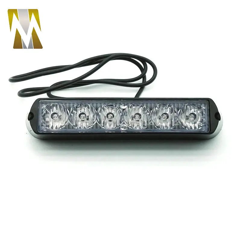 New 12W High Power 6 LED Waterproof Car Truck Emergency Strobe Flash warning light Amber Red blue green