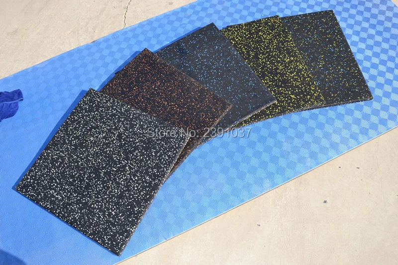 Eco-Friendly Heavy Duty Gym Rubber Mats, Extra Thick Mat, Flooring Tile, Home and Commercial Gym Garage, 50x50cm Thickness 1.5cm