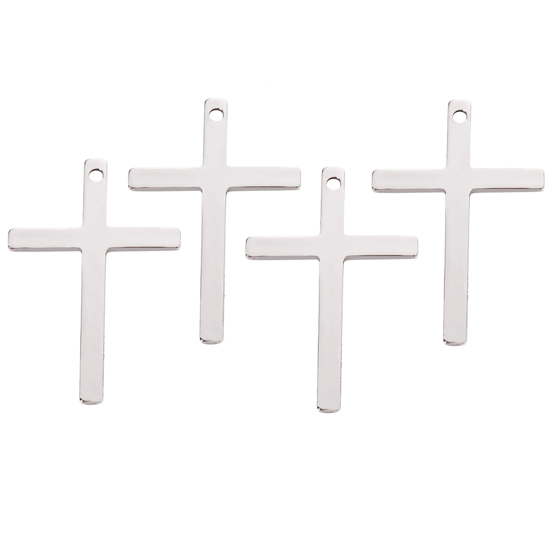 Stainless Steel 16*25mm Cross Charms Jewelry Making DIY Pendant Bracelet Handmade Accessories 50Pcs/Lot