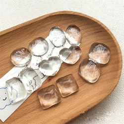 100pcs/lot Water ripple geometry rounds/heart/irregular shape transparent resin beads without hole diy jewelry earring accessory