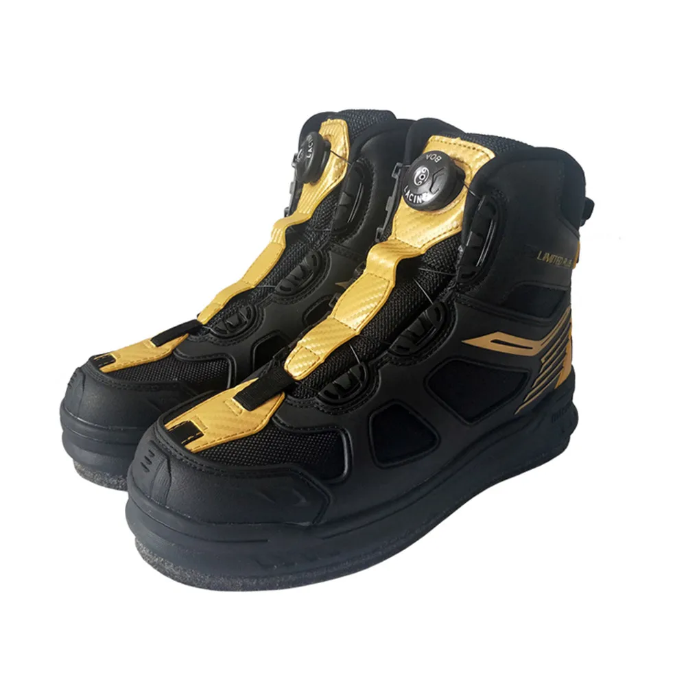 

Fly Fishing Shoes Felt Sole With Nails Professional Self Locking Waders Upstream Boots Climbing Hiking Skid-proof Reef-climbing