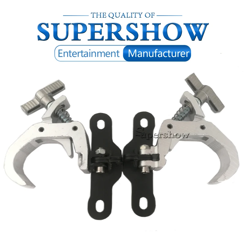 2ชิ้น/ล็อต Professional Stage Light พับตะขอ Stage Lighting Clamp อลูมิเนียมหล่อเหล็กพับ Beam Light Hook โหลด