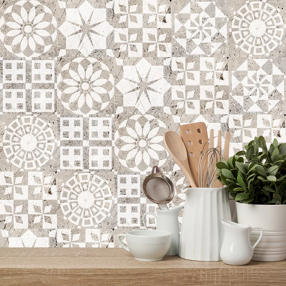 10pcs Modern Frosted Wall Sticker Home Decor For Bathroom Floor Living Room Art Mural Waterpoof Anti-wear Non-slip PVC Wallpaper