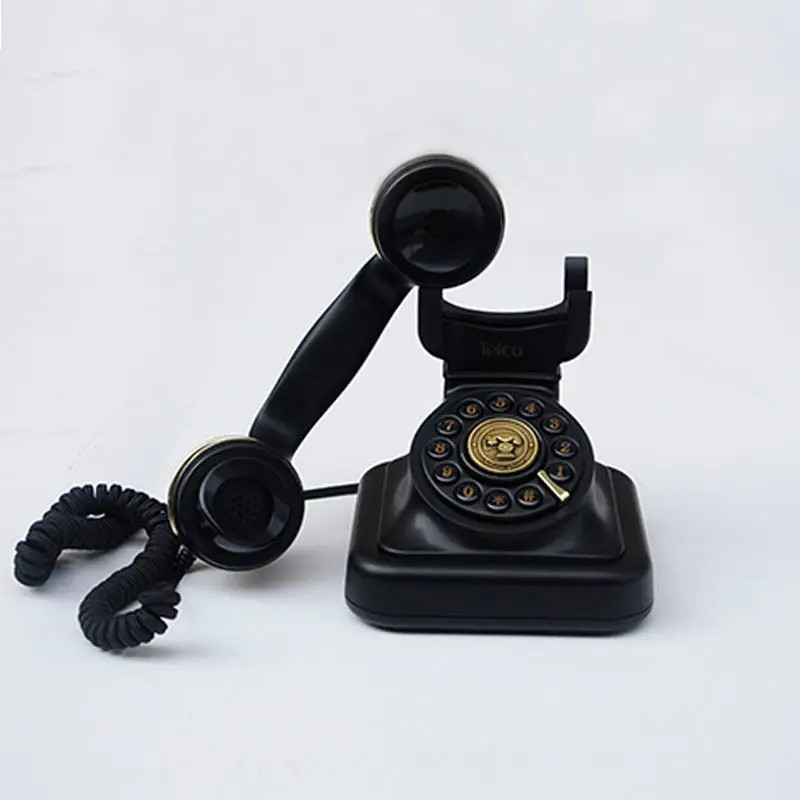 Corded Black Landline Phones for Home Old Style Antique Telephone Dial Phone With Muti-function landline phone mini phone