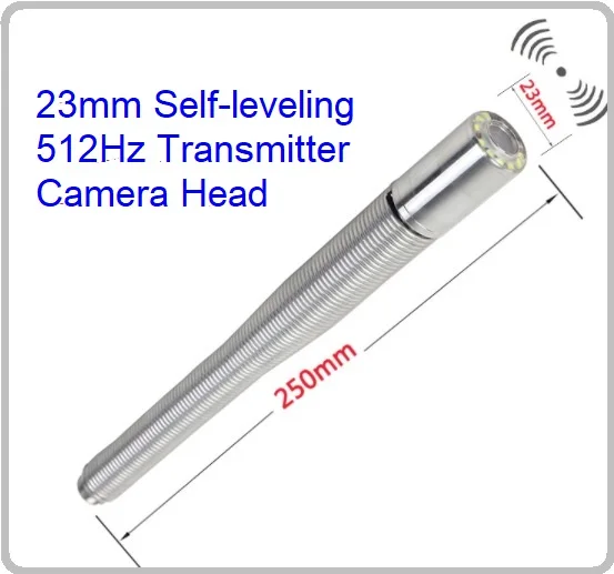 Long Spring 512Hz Transmitter Self Leveling Sewer Drain Pipe Inspection 23 Camera with DVR Recorder 7 Inch Monitor Meter Counter