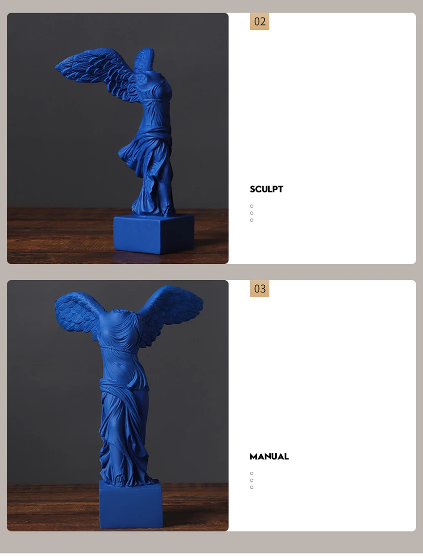 ERMAKOVA Victoria Goddess Figurenskulpturen, Roman Winged Victory Samothrace Desktop Ornements Pour Home Decor Collection Geschenke – Detail 12