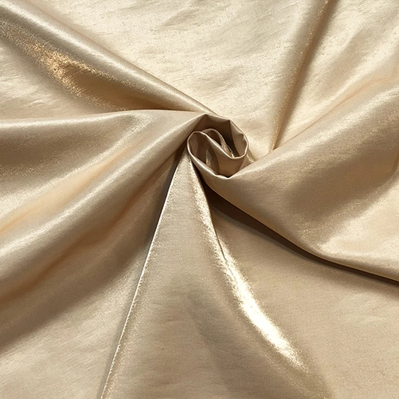 Thick and Shimmering Metallic Fabric - Silk Brocade for Evening Dresses - Linen Look with a Natural Sheen - Sold by the Meter