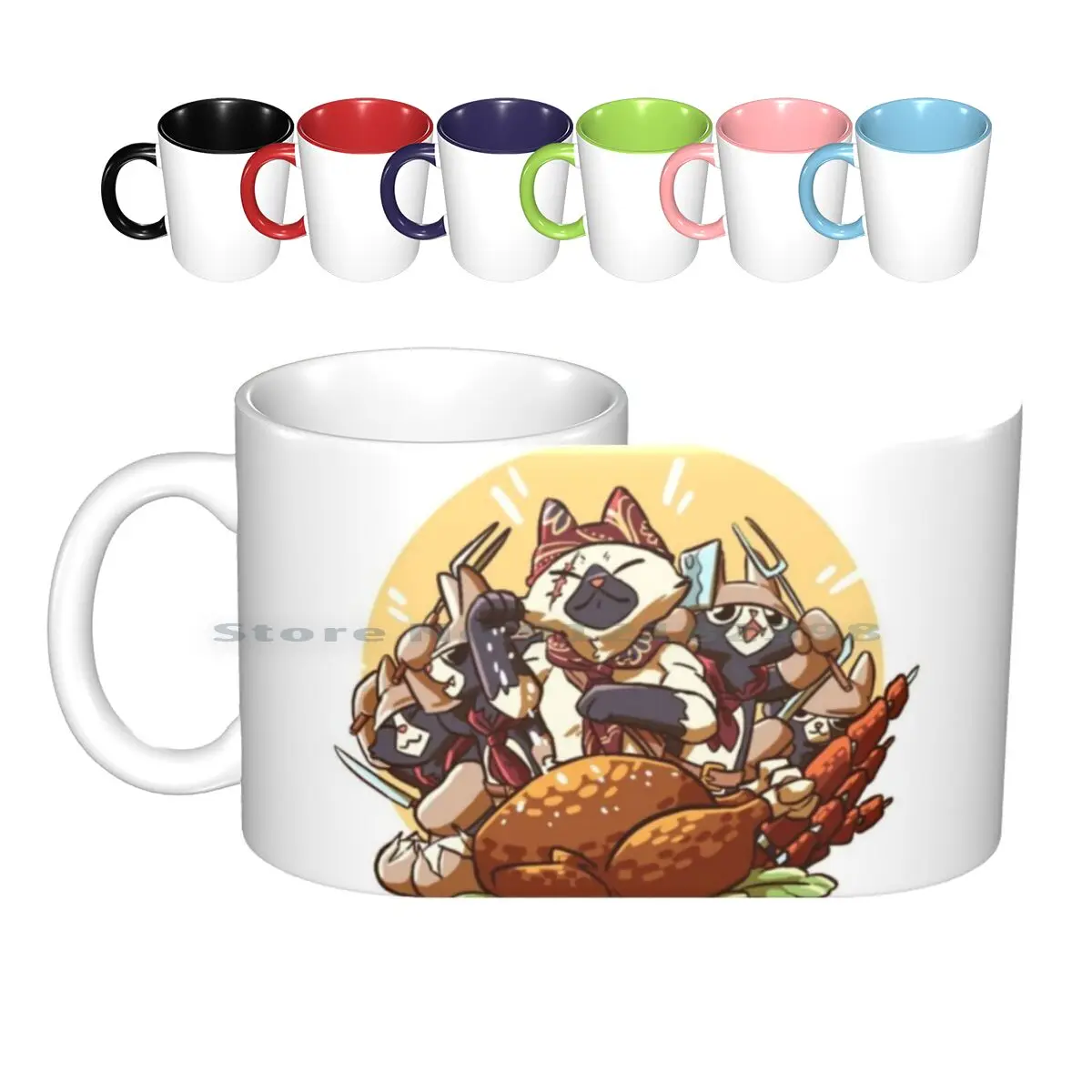 Meowscular Chef Bae Ceramic Mugs Coffee Cups Milk Tea Mug Monsterhunter Monster Hunter World Monster Hunter World Palico