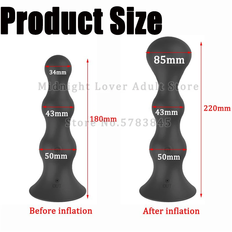 Wireless Remote Inflatable Anal Plug Vibrator Suction Cup Dildo Expandable Big Butt Plug Prostate Massage SM Men Women Sex Toys