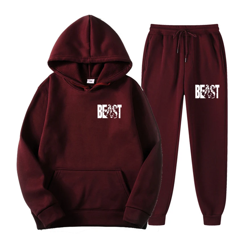 2021 Autumn And Winter Hot Sale Men\'s Sports And Leisure Joggers Sweat Suits Hoodies+Pants Sweatshirt Sportswear Set 2pc Hoody