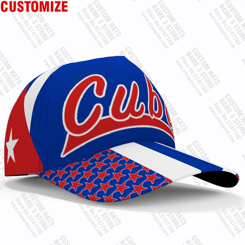 Cuba Baseball Cap Free 3d Custom Made Name Number Team Logo Cu Hat Cub Travel Spanish Nation Ernesto Guevara Flag Cuban Headgear