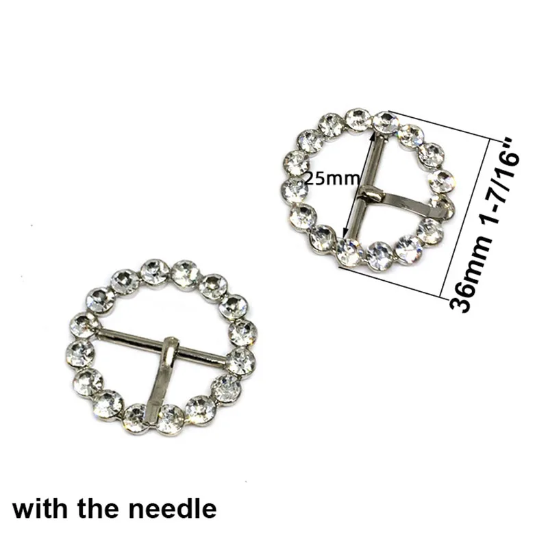 1pcs Metal Round Adjustable Buckle Rhinestone Pin Clasp for Leather Craft Bag Strap Belt Handle Shoulder Garments Accessories