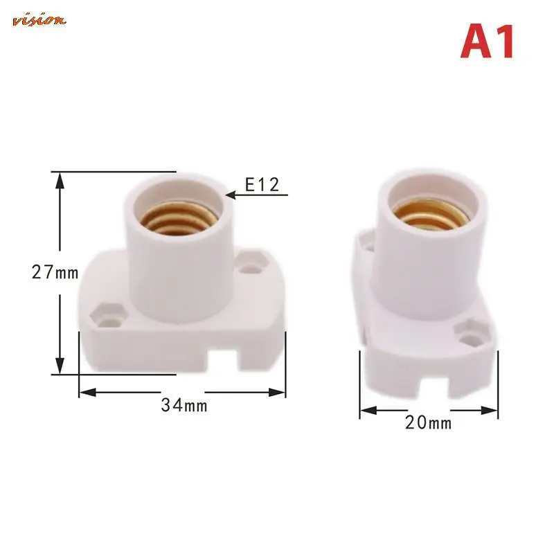 Mini Base de lámpara de tornillo E12 E14 E17 portalámparas, adaptador de soporte de bombilla