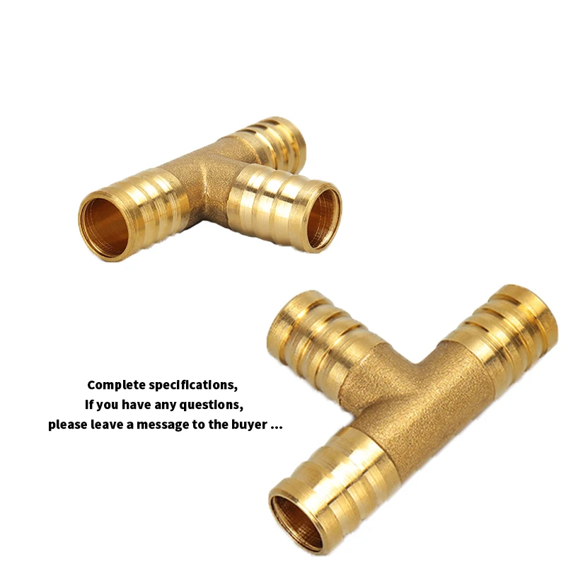 Brass Barb Pipe Fitting 3wayT Brass Connector For 4mm - 25mm Hose Copper Pagoda Water Tube Fittings Pagoda Connector