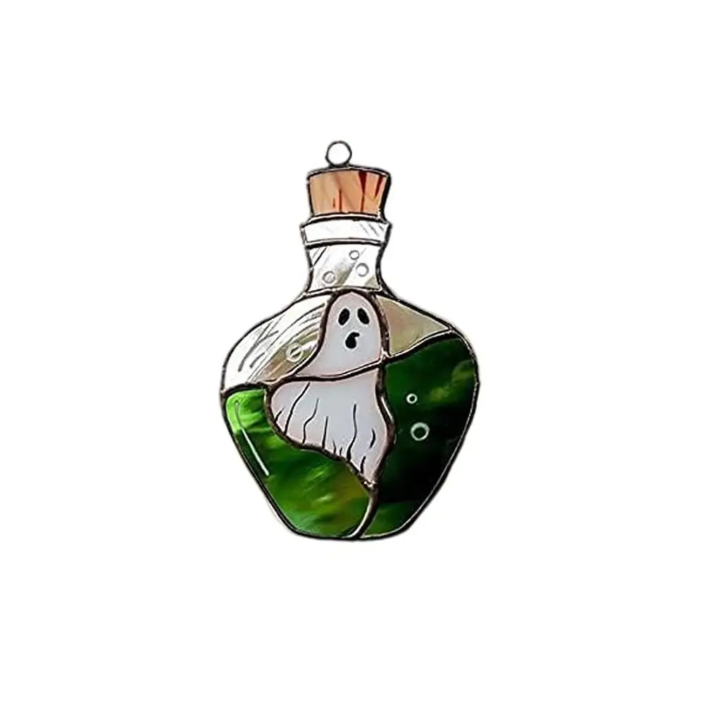 Ghost Stained Acrylic Window Hangings Halloween Decorations relay adress Drift Bottle Home Window Decorations for Home Indoor