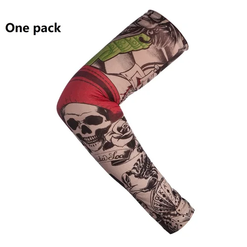 Imagen 2 del producto Calentador de brazos Unisex de secado rápido, protección UV para exteriores, manga falsa temporal para correr, protección de la piel, Mangas de tatuaje de nailon, medias
