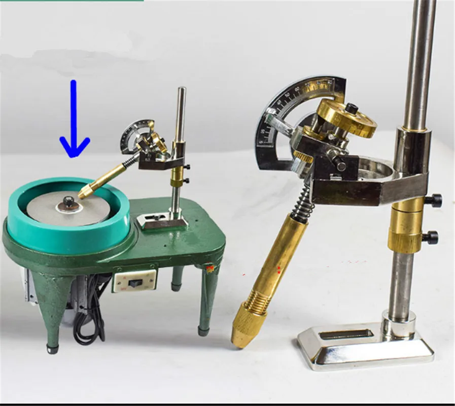 Gemstone Angle Flat Polishing Copper Manipulator Grinding Machine Height Adjustment Jade Lapidary Faceting Machine With Scale