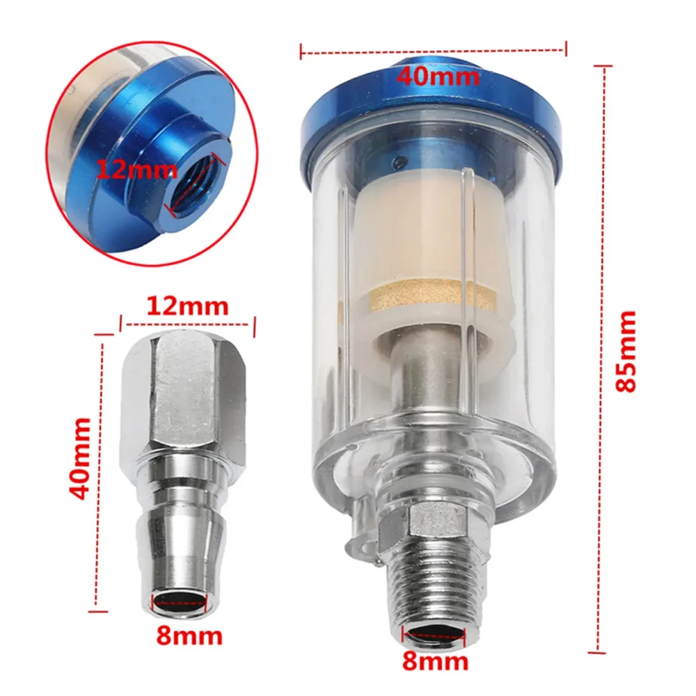 1/4" Water Oil Separator Inline Air Hose Filter Moisture Trap For Compressor Spray Paint Gun Pneumatic Tool Parts