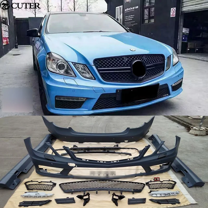 W212 E63 Amg Style Frp Unpainted Front Bumper Rear Bumper Side Skirts for Mercedes Benz W212 E300 Amg Car Body Kit 10-13