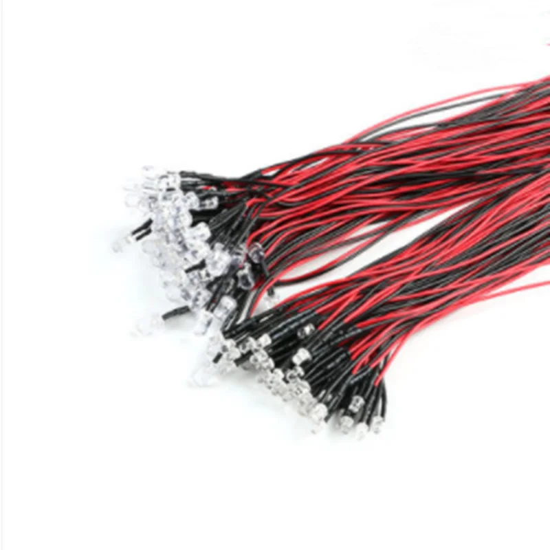 20Pcs!!! 3/ไดโอดเปล่งแสง5มม.LED ลวดโคมไฟแบบลูกปัดของเล่นตกแต่งรถ5V ~ 12V