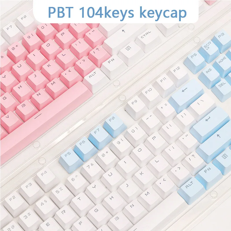 

PBT Translucent Backlight Keycaps 104 Keys Mechanical Keyboard Key Cap Double Shot Key Cap For Cherry MX