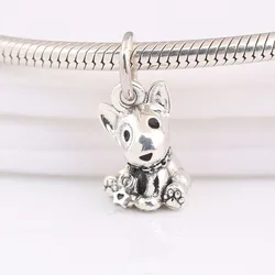 Women Bracelets Bead Silver DIY Jewelry Bull Terrier Puppy Dangle Charm fit Lady Bracelet Bangle