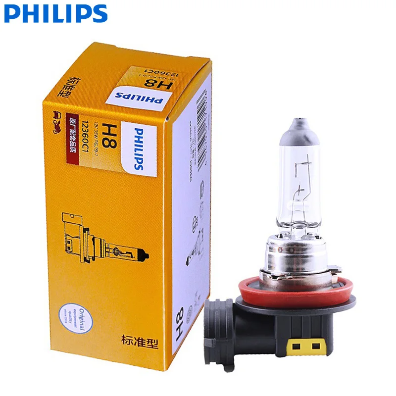 1X Philips Vision H8 12V 35W PGJ19-1 12360C1 +30% More Bright Original Light Car Fog Lamp OEM Quality Auto Head Bulb