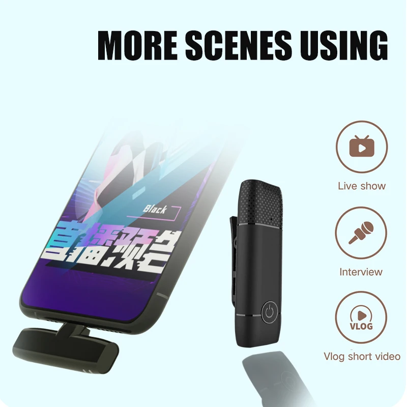 

Portable wireless lapel microphone for audio and video recording, suitable for Android phone interview microphone