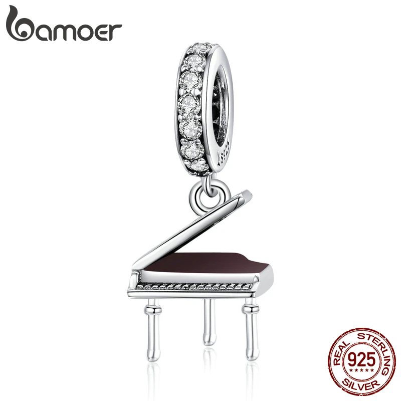 bamoer Charm fit Original Grand Piano Bracelet 925 Sterling Silver Women Jewelry DIY CZ Beads Charm jewelry DIY Making SCC1733