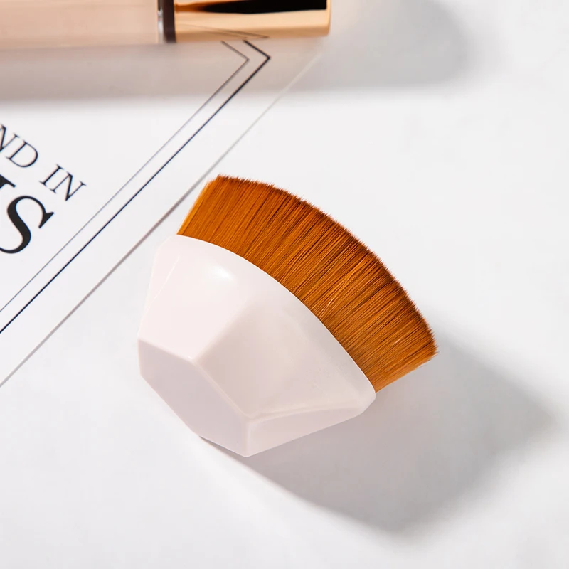 Foundation Makeup Brush Flat Top Kabuki Hexagon Face Liquid Flawless Brush for Blending Liquid, Cream with Protective Case