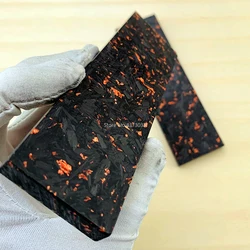 1piece CF Copper Foil Powder Compression Patch Plate for DIY Knife Handle Material Carbon Fiber Black Marble with Resin