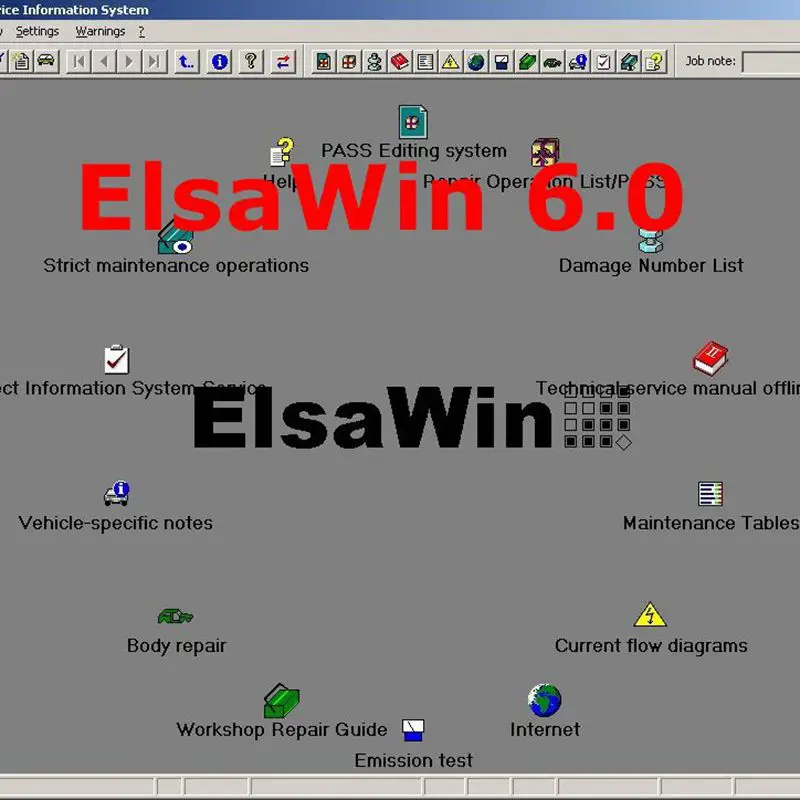 2024 Hot Auto Repair Software ElsaWin 6.0 Work for V-W For Audi ferrament automotiva Elsa Win 6.0 80gb HDD Auto Repair Software