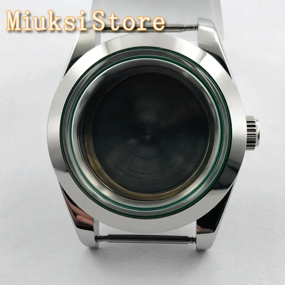 40mm sterile silver watch case fit ETA 2836, Miyota 821A 8215 82 series, NH35 36, MingzhuDG 2813 3804 movement