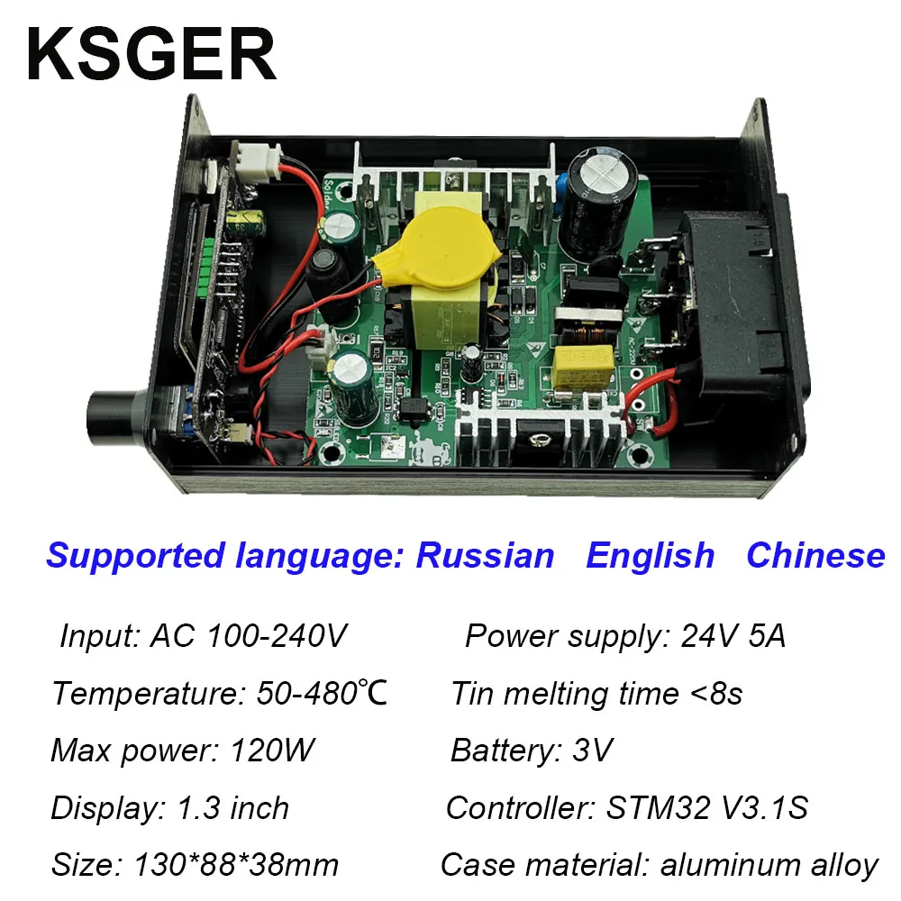 KSGER STM32 V3.1S T12 Soldering Station OLED DIY Aluminum Alloy FX9501 Handle Electric Tools Holder Auto-sleep T12 Iron Tips