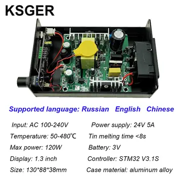 KSGER STM32 V3.1S T12 Lödstation OLED DIY Aluminiumlegering FX9501 Handtag Elverktygshållare Auto-sleep T12 Järnspetsar 8 best sales Mechanic t12 - №4
