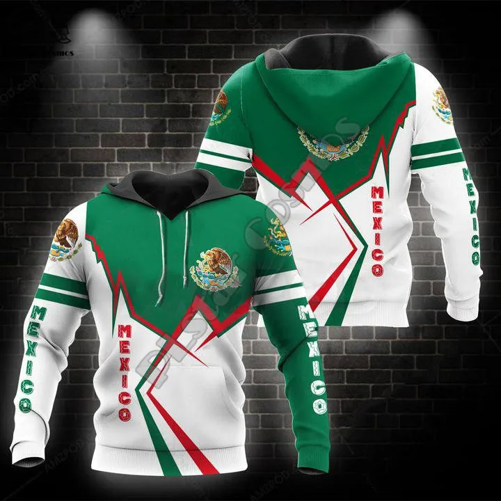 

PLstar Cosmos National Emblem Mexico Flag 3D Printed Hoodies Sweatshirts Zip Hooded For Men And Women Casual Streetwear Style-16