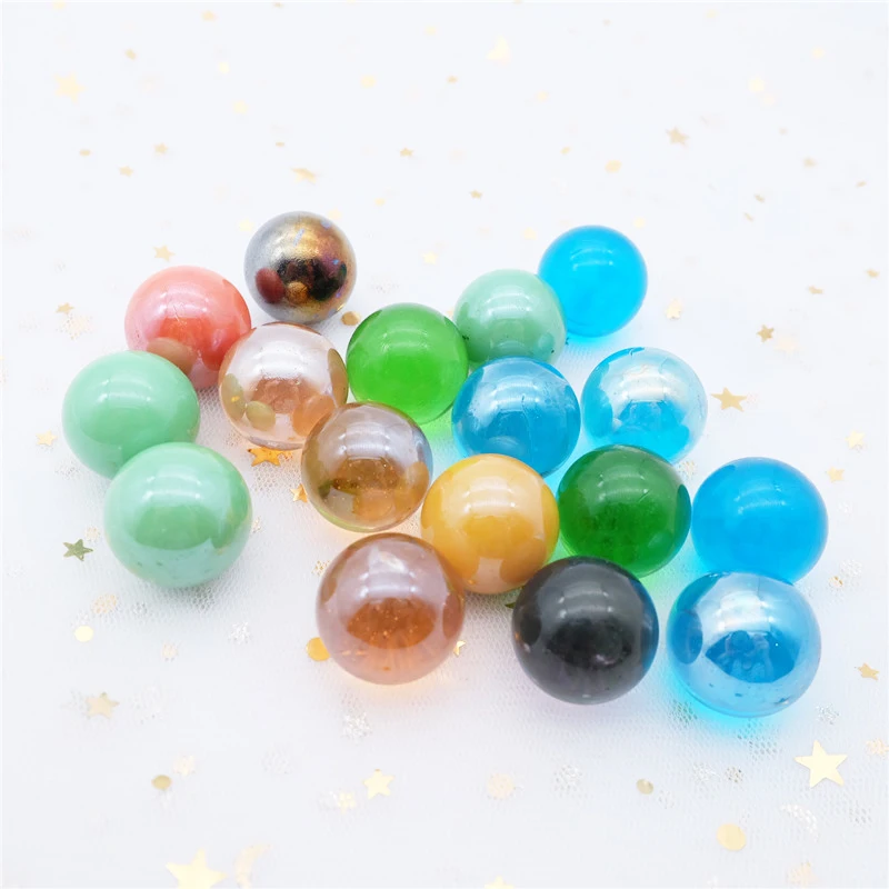 12pcs Glass Ball 22mm Cream Console Game Pinball Machine Cattle Small Marbles Pat Toys Parent-child Machine Beads