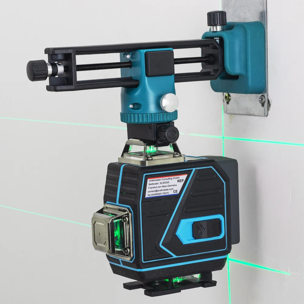 KaiTian 360 Linha Laser Nível Autonivelante Cruz Horizontal e Vertical Super Poderoso Verde 16 Linhas 4D Nivel Receptor de Nível Laser