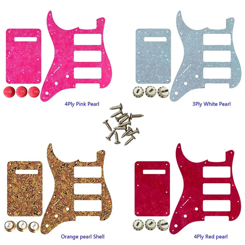 

Great Quality Parts 3 P90 Guitar Pickguard For Left Handed US 11 Screw Holes Strat 3 P90S Humbucker & Back Plate & Control Knob