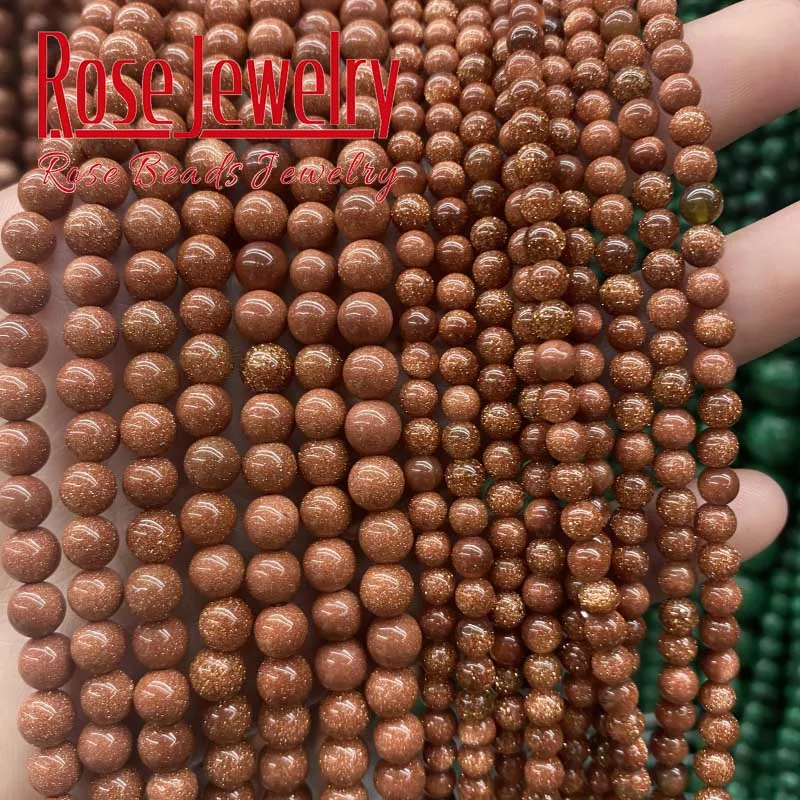 Natural Golden SandStone Beads Sand Stone Round Loose Beads For Jewelry Making DIY Bracelet Accessories 15\