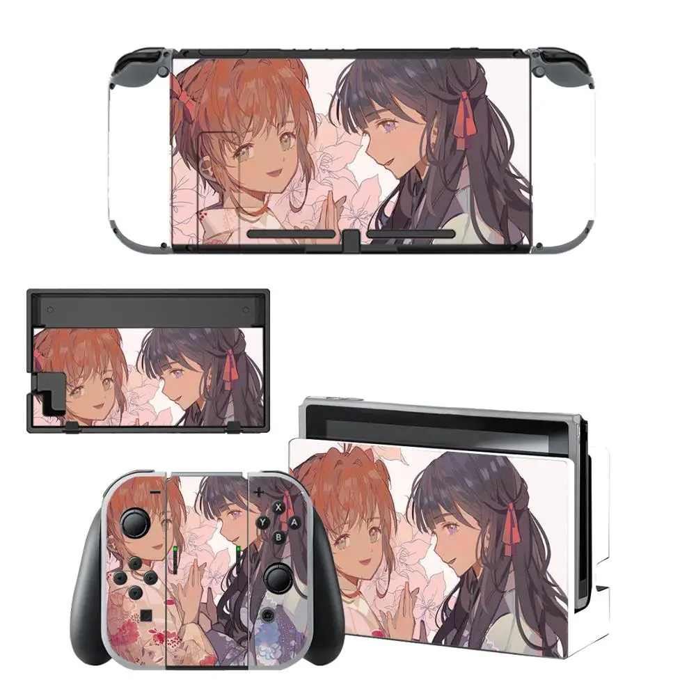 Protetor de pele de vinil adesivo cartão captor sakura skins para nintendo switch ns console + controlador suporte doca adesivos