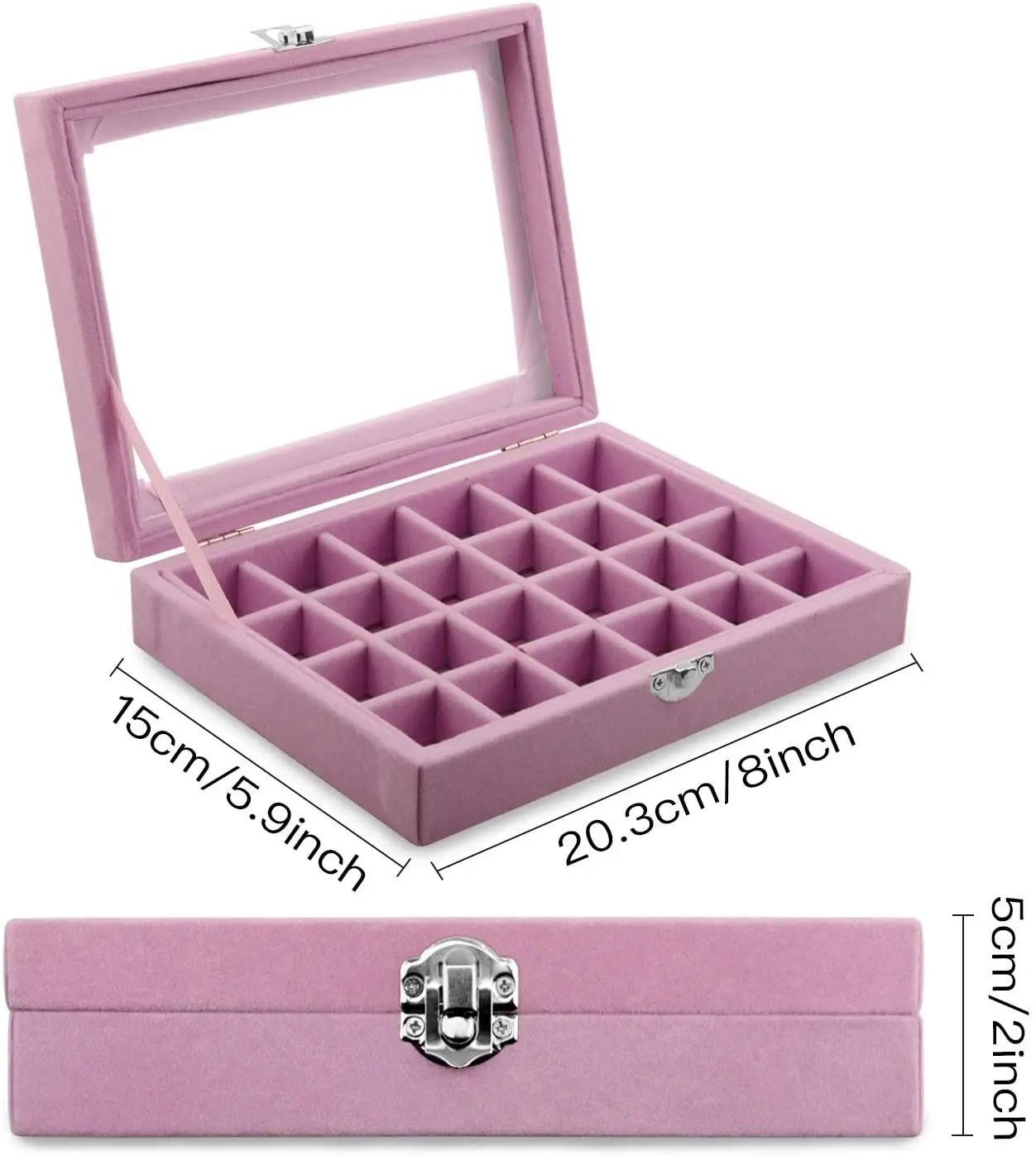 Hot Sales Fashion Portable Velvet Jewelry Ring Jewelry Display Organizer Box Tray Holder Earring Jewelry Storage