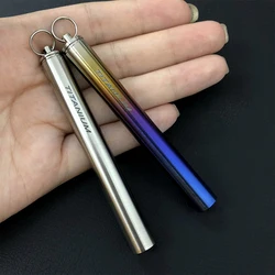 Hot style Titanium EDC keychain toothpick Camping Outdoor Portable Reusable Storage Key Chain