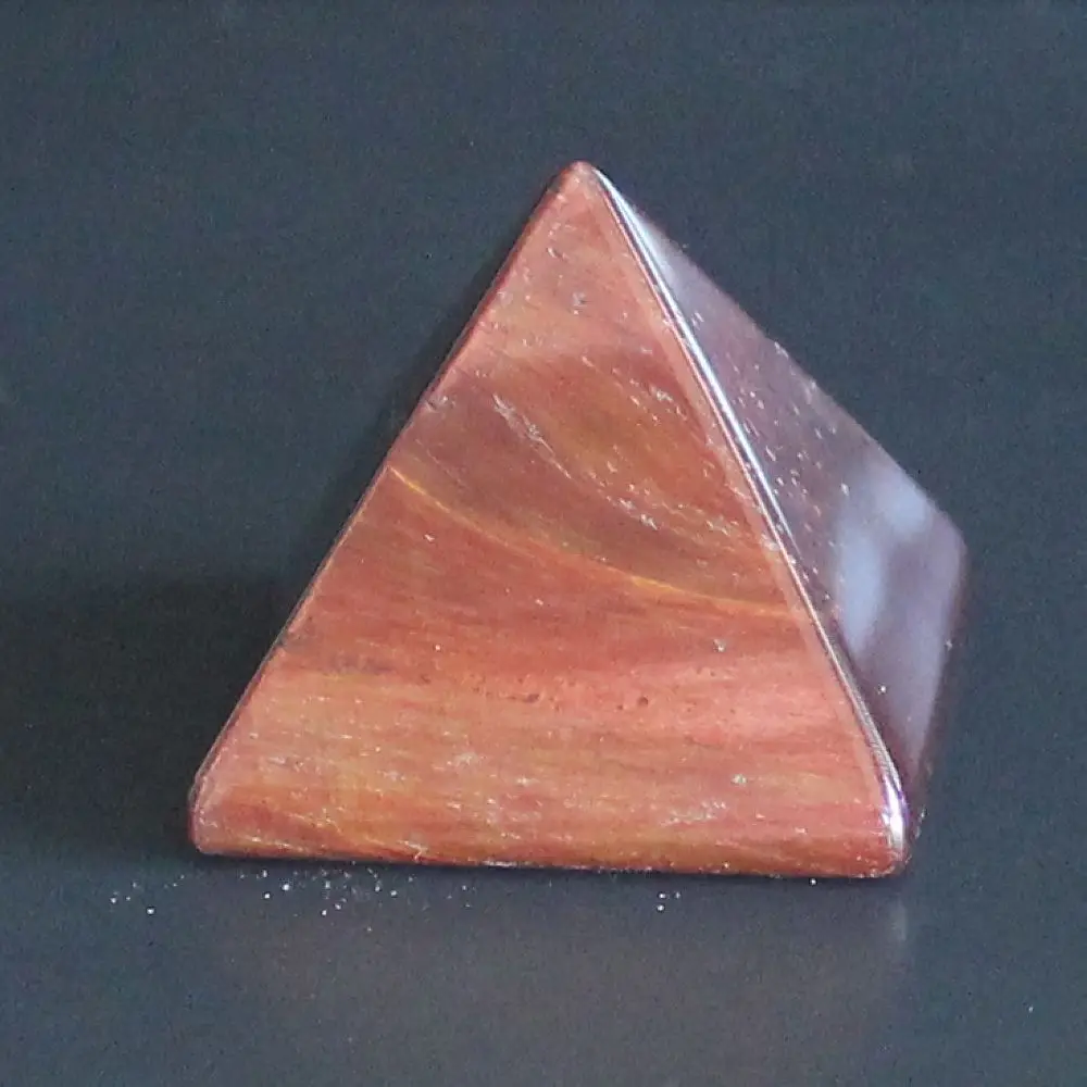 Gemstone crystal red tiger eye pyramid point chakra reiki healing